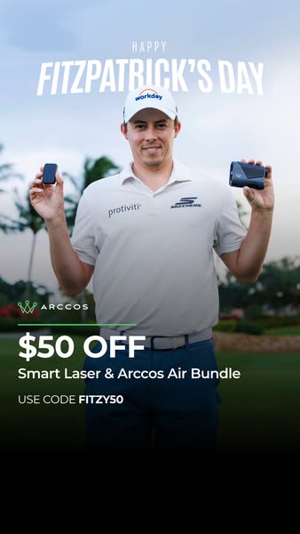 This Arccos ad celebrates "Fitzpatrick's Day" with a promotion for $50 off the Smart Laser & Arccos Ai