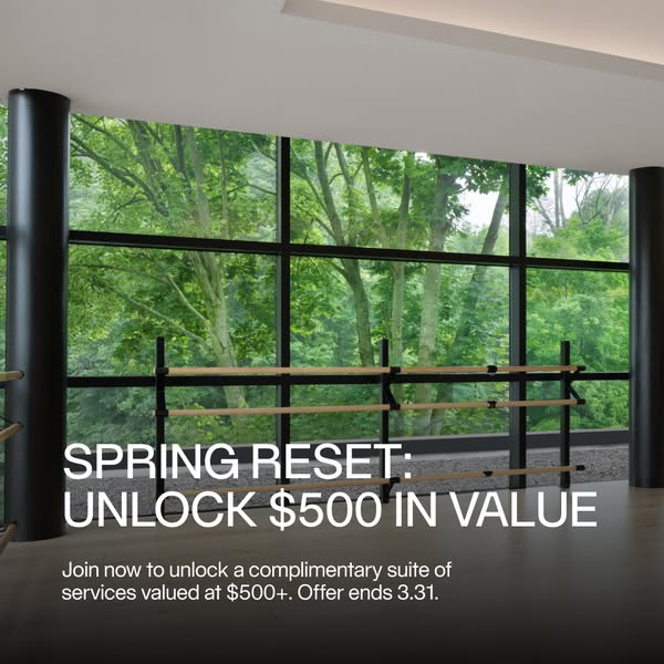 This ad for a dance studio invites viewers to join now to unlock a complimentary suite of services valued at over $500 a