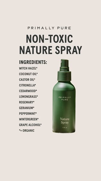 This image ad by Primally Pure showcases their Nature Spray. The ad highlights the product's non-toxic nature and li
