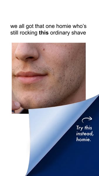 The image ad attempts to humorously suggest that the audience member may know someone who still uses a standard razor fo
