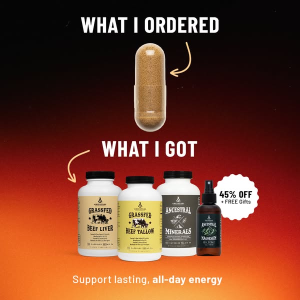 This image ad shows a supplement capsule under the header "What I ordered" and then shows four bottles of Ance