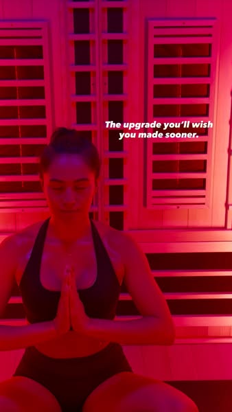 This image ad highlights the value of upgrading to the infrared sauna.