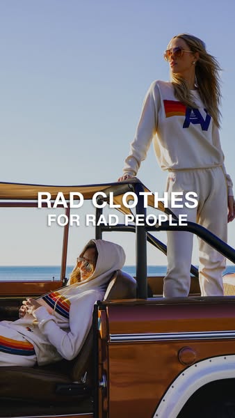 This image ad features two women in an open-top vehicle, showcasing the brand's clothing line. The ad targets a yout