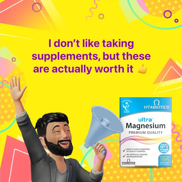 This ad features a testimonial from someone who doesn't usually take supplements, but finds the featured product wor