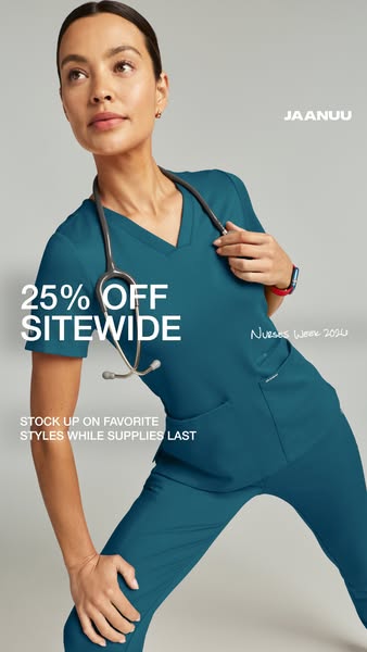 This ad for Jaanuu promotes a 25% off sitewide sale on their favorite styles, while supplies last.