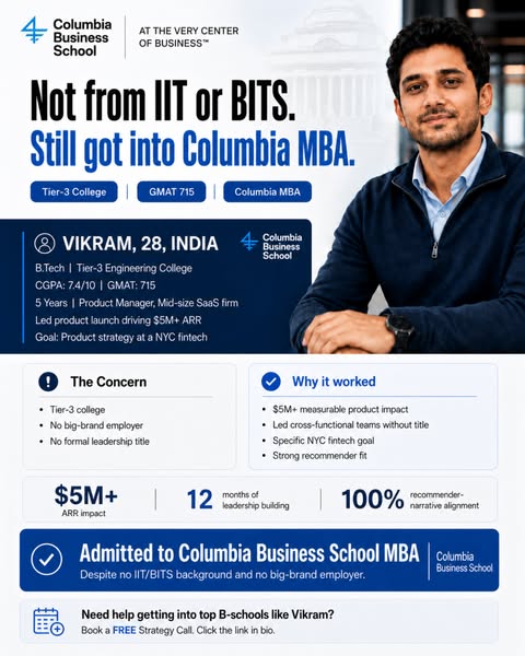This ad aims to attract individuals who aspire to attend top-tier business schools, particularly Columbia Business Schoo