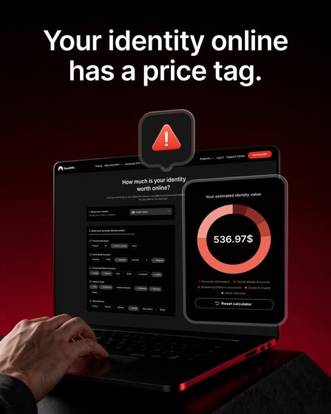 This ad for NordVPN highlights the importance of cybersecurity by demonstrating how much personal data is worth online a