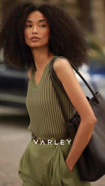 This ad features a model showcasing a brand's clothing line. The ad's visual and styling choices suggest an appe