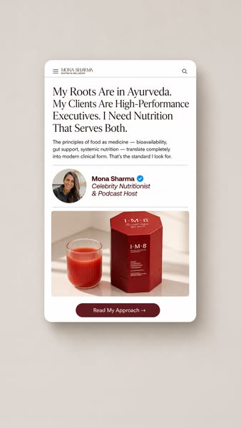 Mona Sharma Health and Wellness ad