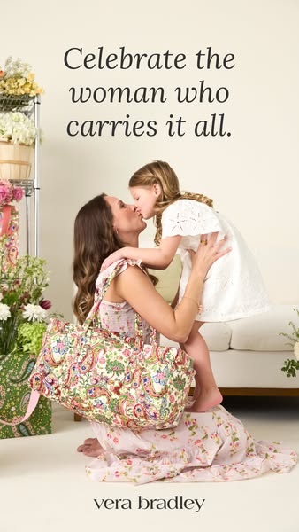 This image ad from Vera Bradley promotes its product as a perfect gift for mothers. It features an image of a mother and