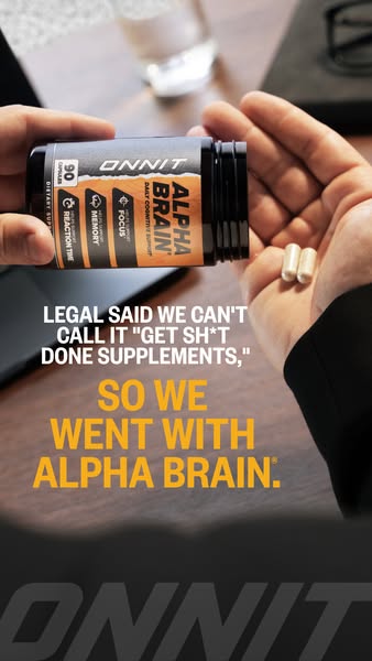 This image ad for Onnit's Alpha Brain highlights the supplements' memory and focus enhancing qualities. The ad u