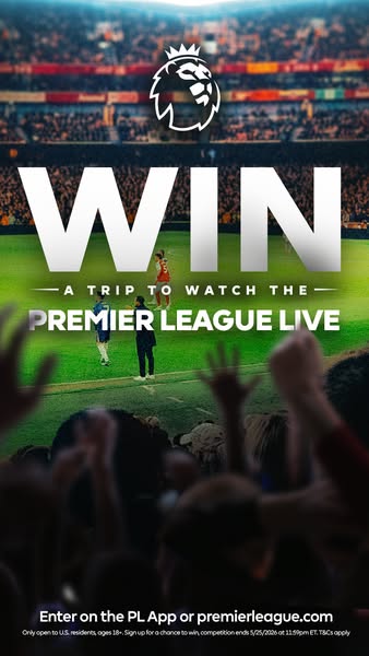 This image ad is for the Premier League and advertises the chance to win a trip to watch the Premier League live. To ent