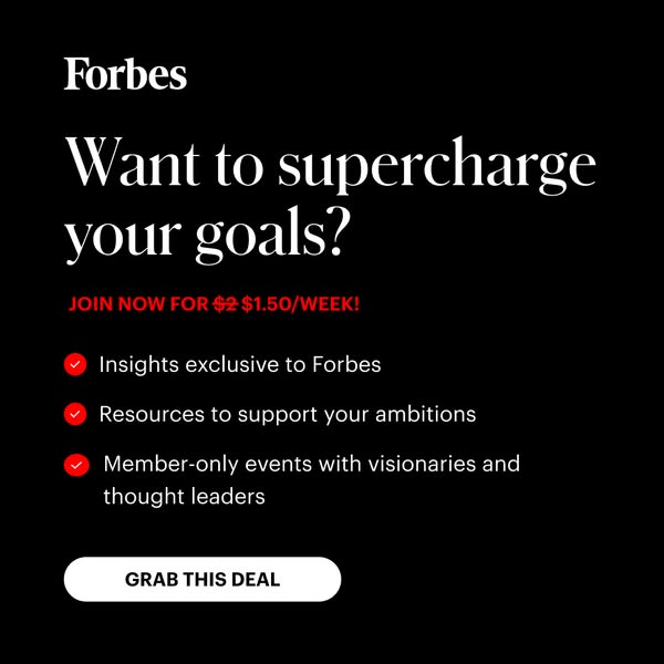 This Forbes ad promotes a subscription to the platform. The ad states benefits such as exclusive insights, resources to 