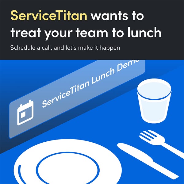This ad is designed to attract new ServiceTitan clients. The ad features the headline, 'ServiceTitan wants to treat