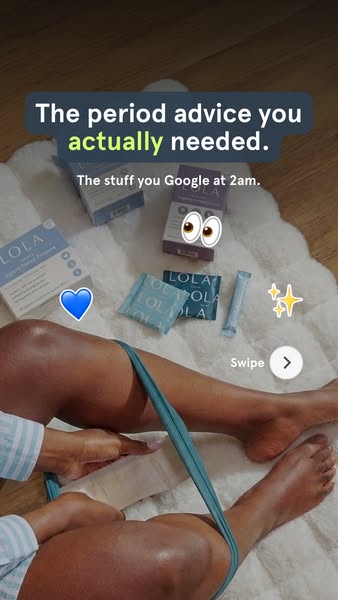 This ad is designed to grab the user's attention and introduce Lola as a brand that provides "the stuff you Goo
