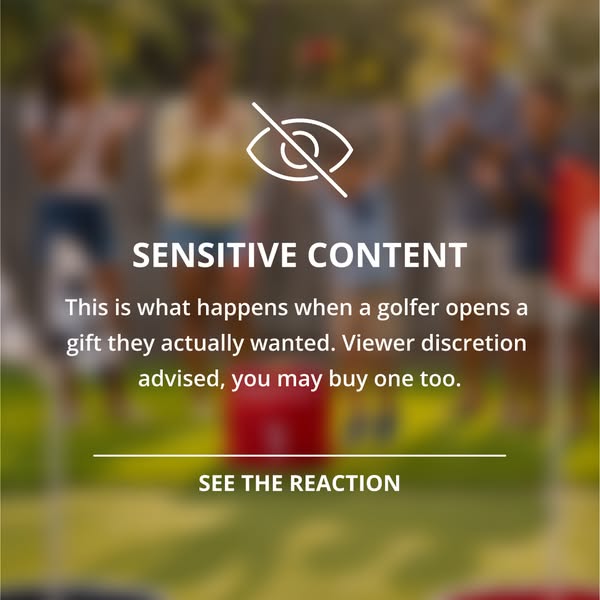 The ad is a promo intended to create humor and intrigue using a fake sensitive content filter and joke text, designed to