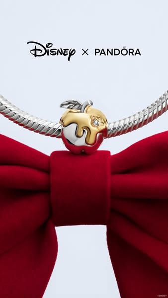 This ad features a Pandora bracelet with a Snow White poison apple charm as part of a collaboration with Disney.