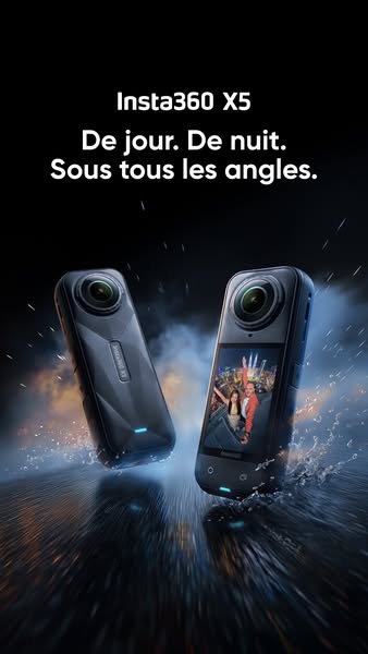 This ad showcases the Insta360 X5 camera. It highlights the versatility of the product by claiming it is suitable for da