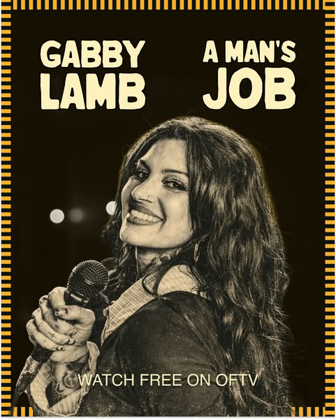 This ad promotes content featuring Gabby Lamb, titled "A Man's Job," available for free viewing on OFTV. I