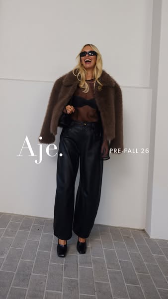 Aje ad featuring a model wearing their new Pre-Fall collection.