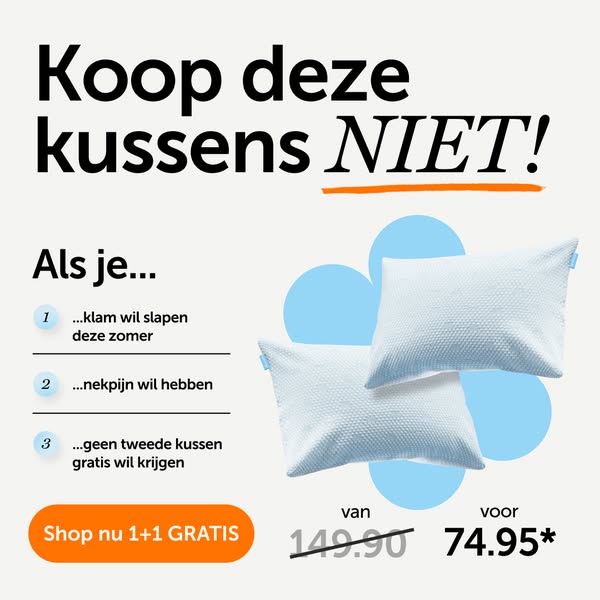 This ad is for a pillow that will supposedly help people who sleep hot or have neck pain, and the offer is to buy one an