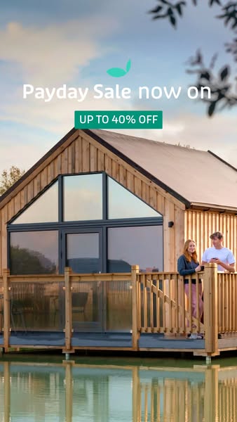 This image ad promotes a 'Payday Sale' offering 'UP TO 40% OFF'. The image features a modern wooden cabi