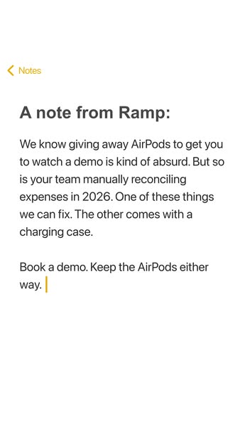 The ad uses a screen shot of the Notes app to grab the user's attention. It poses the problem of manually reconcilin