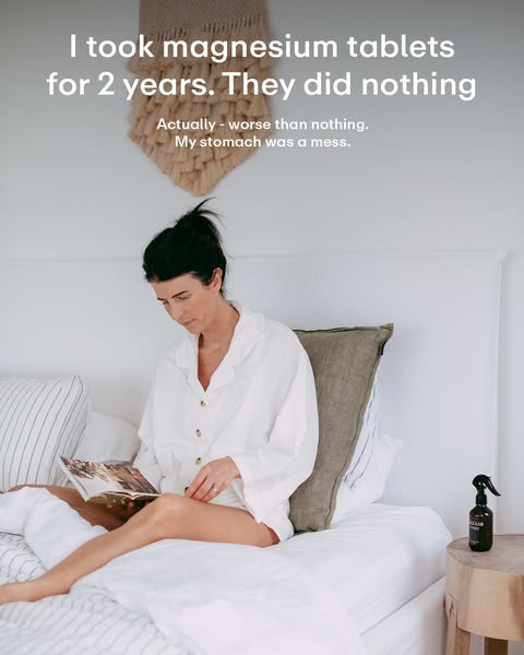 This image ad starts with an attention-grabbing quote about magnesium tablets being ineffective and causing stomach issu
