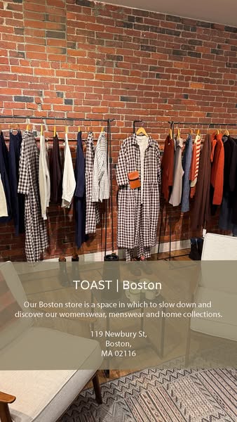 This image ad promotes the TOAST brand's Boston store. It showcases the store's interior, emphasizing its curate