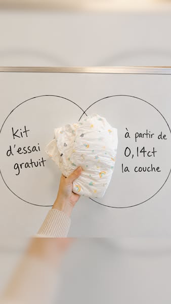 This ad for diapers uses a Venn diagram to show that a trial kit is free and diapers start at a low price point.