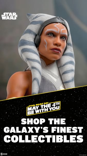 This ad celebrates Star Wars Day with a promotion for Star Wars collectibles.