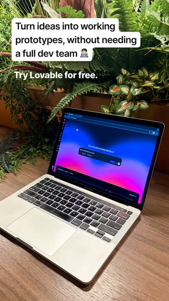 The ad promotes Lovable as a no-code platform that allows users to turn their ideas into working prototypes without the 