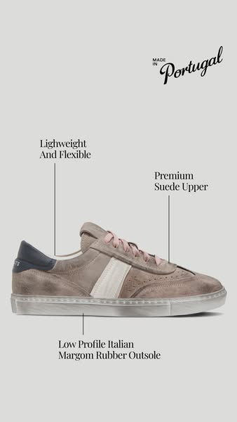 This ad showcases a side view of a sneaker and uses callouts to highlight the shoe's features.