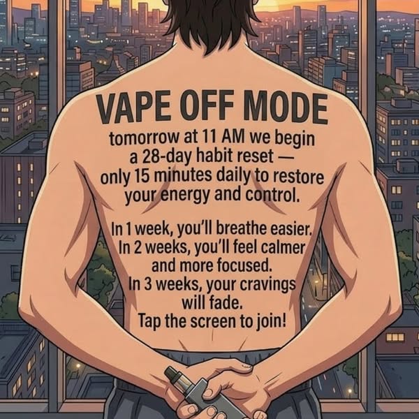 This image ad is designed to promote a 28-day habit reset program to help users quit vaping by restoring their energy an