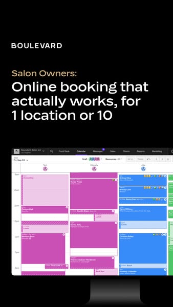 This ad from Boulevard is targeting salon owners who are looking for online booking software that works. The ad emphasiz