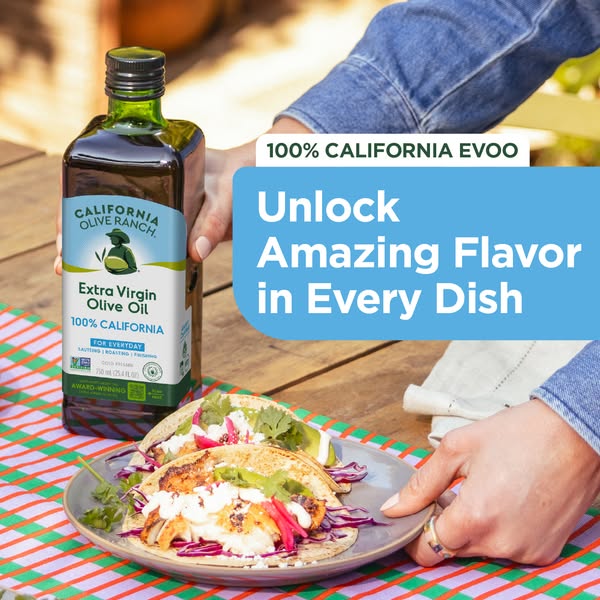 This image ad for California Olive Ranch promotes its Extra Virgin Olive Oil as a way to unlock amazing flavor in every 