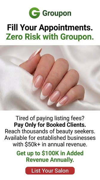 This Groupon ad is for salon businesses. The ad encourages salon owners to fill their appointment books while also sayin