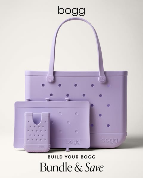 This ad showcases a Bogg Bag bundle, highlighting the brand's products and offering a 'Bundle & Save' pr