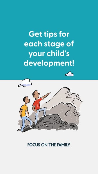 The ad, set in a teal and light gray color palette, is designed to capture the attention of parents. It uses a simple il