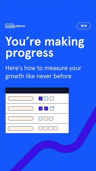 This ad for Codecademy highlights the progress users can make while using the platform.