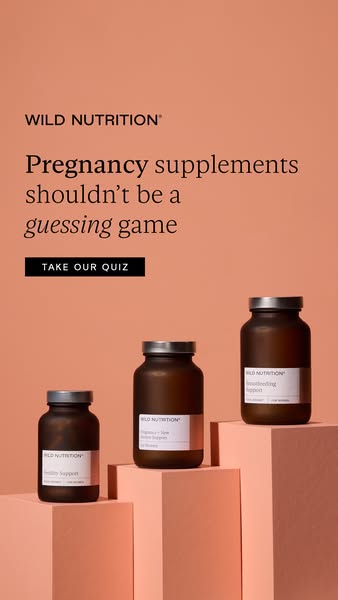 This ad for Wild Nutrition highlights the importance of taking the right supplements during pregnancy and offers a quiz 