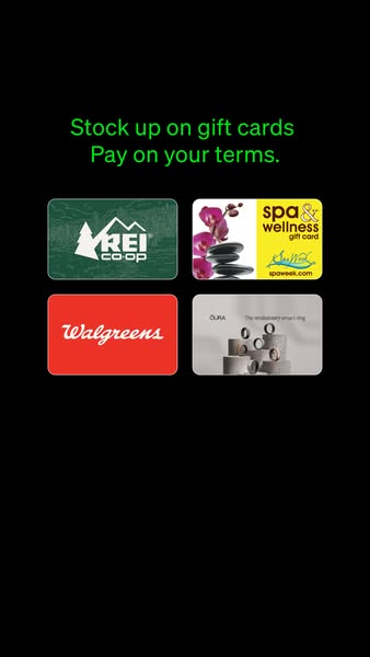 This ad promotes the ability to purchase gift cards from various retailers and brands, offering customers flexibility in