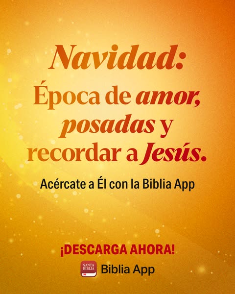 This image ad promotes the Biblia App during the Christmas season, emphasizing themes of love, community, and remembranc