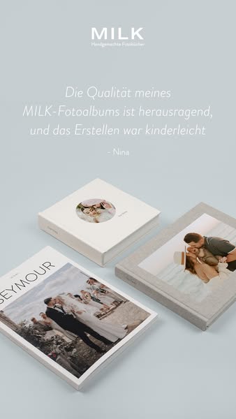 This ad features a testimonial from a customer who is pleased with the quality and ease of use of MILK photo albums. The