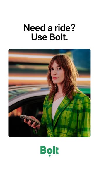 This image ad for Bolt features a woman standing next to a car, holding her phone. The ad asks the viewer if they need a