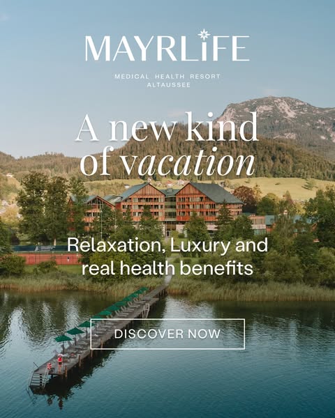 This image ad for Mayrlife promotes a medical health resort located in Altaussee, Austria. The ad highlights the resort 