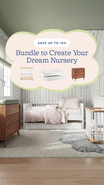 Ad showcasing a promotion on nursery furniture.