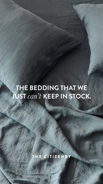 This image ad for The Citizenry features a close-up of their bedding and emphasizes its popularity by stating that it is
