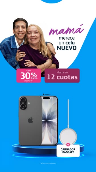 This ad is for a cellphone. It features a photo of a mother and son, along with information about discounts on purchasin