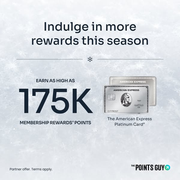 This image ad from American Express advertises the opportunity to earn up to 175K Membership Rewards points this season 